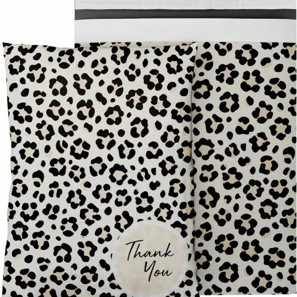 Leopard Print Thank You Poly Mailers, 20 ct